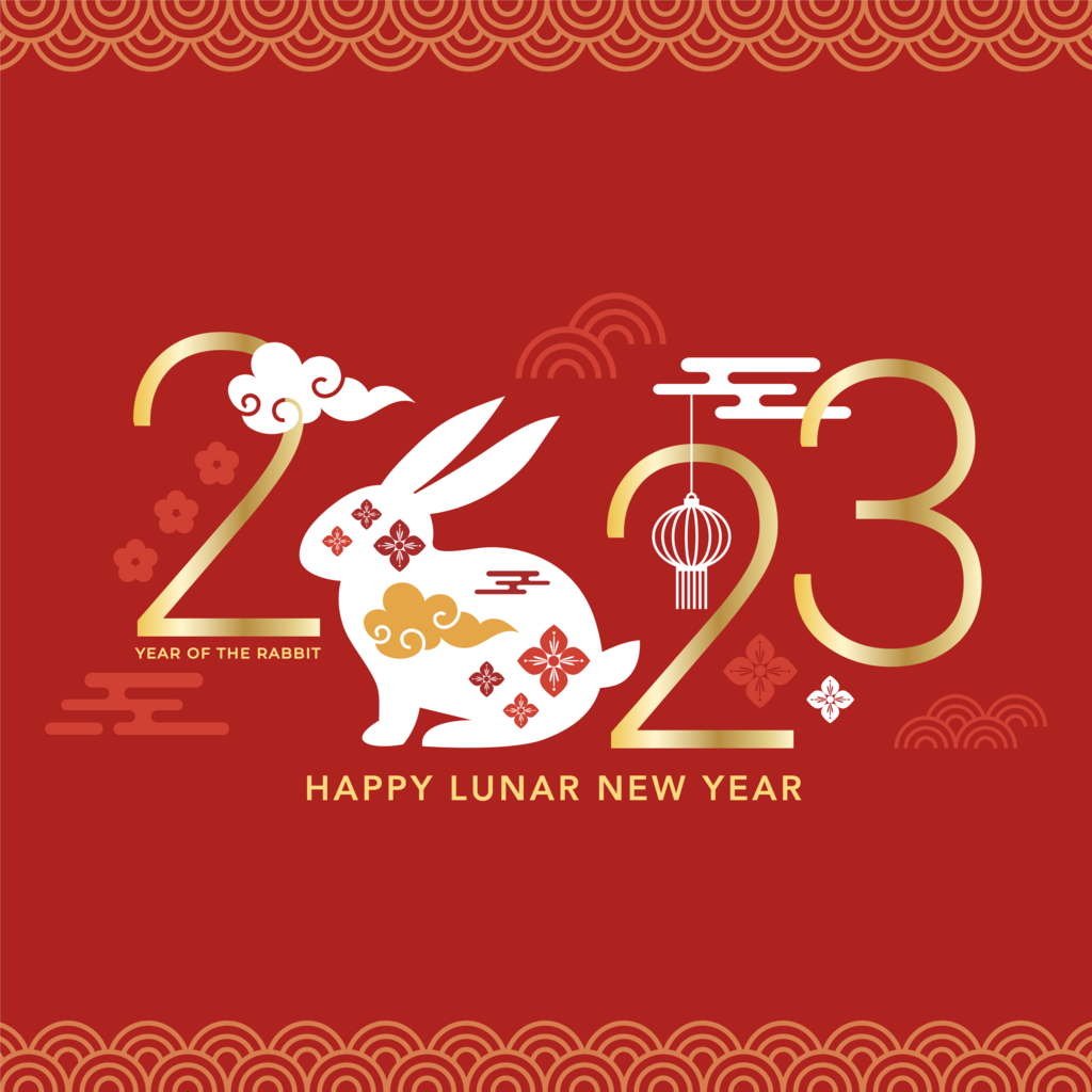 Happy Lunar New Year graphic design post.