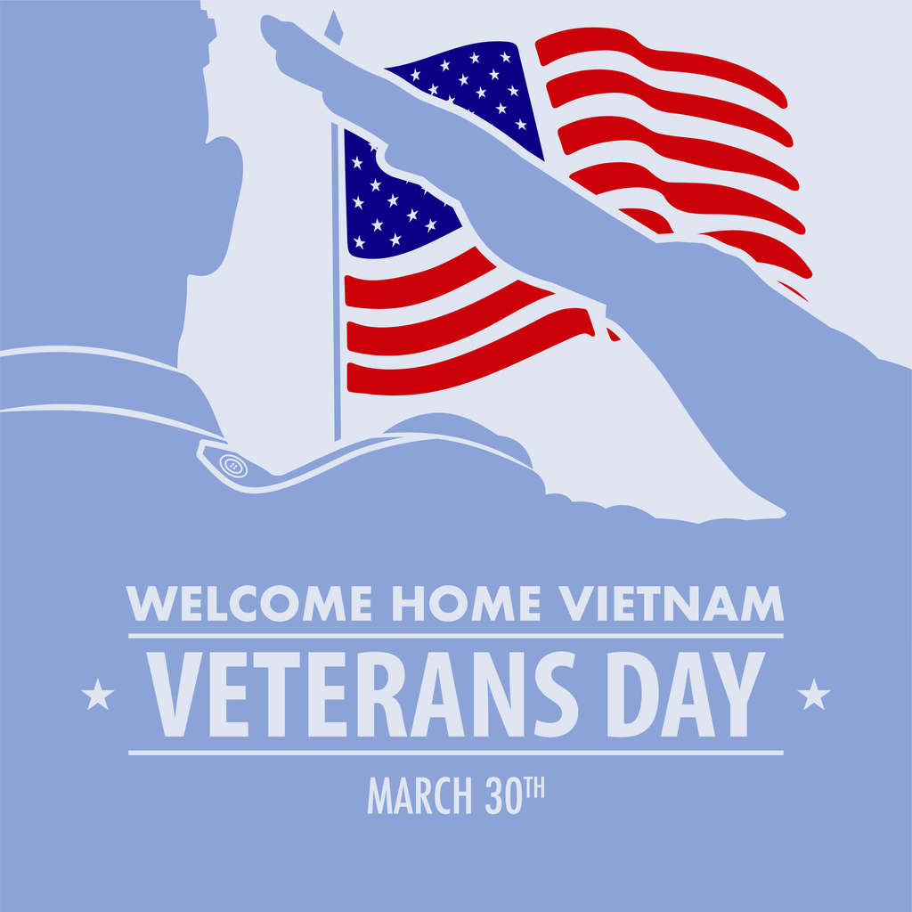 Welcome Home Vietnam Veterans Day graphic design post.